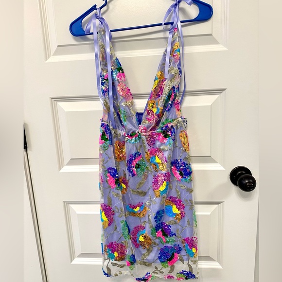 Adjustable backless sequin sparkly mini dress size S - Picture 4 of 6